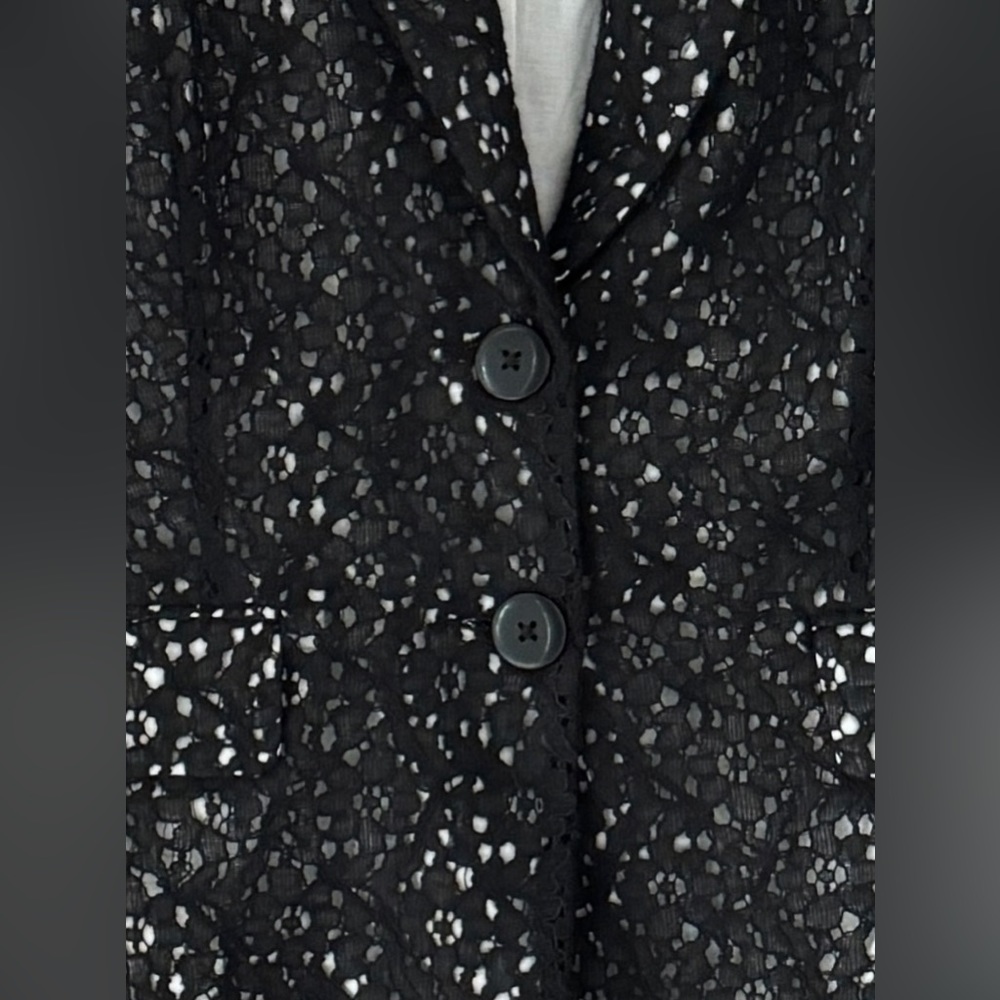 NWT - COLDWATER CREEK NOUVEAU BLACK EYELET JACKET (SIZE 4/6) - Picture 4 of 11
